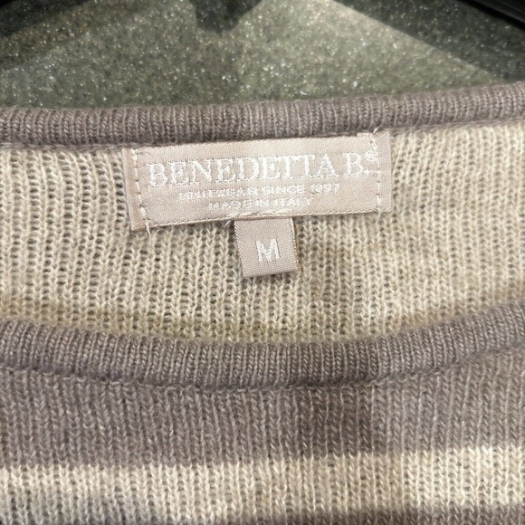 Benedetta B Women’s Size Medium Tan Cream Sweater - Picture 3 of 6